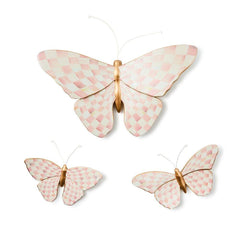 Rosy Check Wall Decor Butterfly Duo