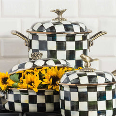 Mackenzie-Childs Courtly Check Enamel 7 Qt. Stockpot