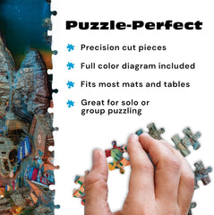 Cinque Terre 1000 Piece Puzzle for Adults - Jigsaw Puzzles - Challenging Italy Coastal Scene with Poster