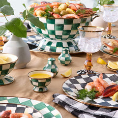 MacKenzie-Childs Emerald Check Salt & Pepper Shakers